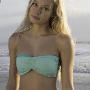 NWT Imsy Light Teal Bri Strappy Bandeau Swim Top